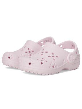 Crocs Kids Classic Clogs with Floral Cut Out Design (Toddler) Size c10 Pink Milk